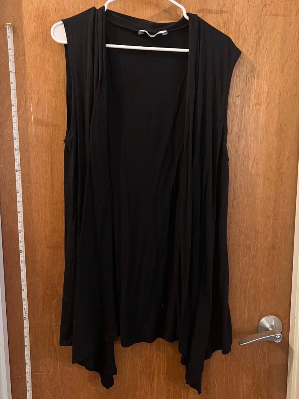 Size XXL - Meaneor - Black Sleeveless Knit Wrap